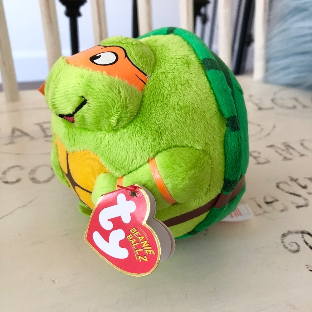 TEENAGE Mutant Ninja Turtles, Ty Beanie Ballz, Plush Toys, Set of 2 - Picture 3 of 9